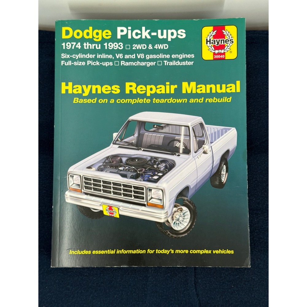 Haynes Dodge Pick-ups 1974-1993 Repair Manual 30040 Ramcharger Trailduster